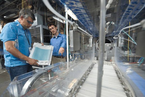 NREL engineers conduct research on a DeVap prototype at the HVAC Systems Laboratory