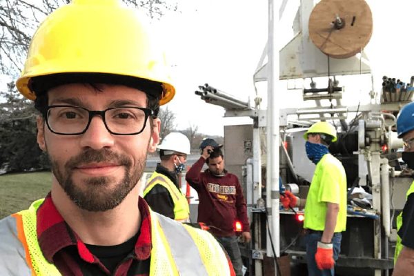 Jimmy Randolph, chief technology officer at Darcy Solutions, at a geothermal installation site.