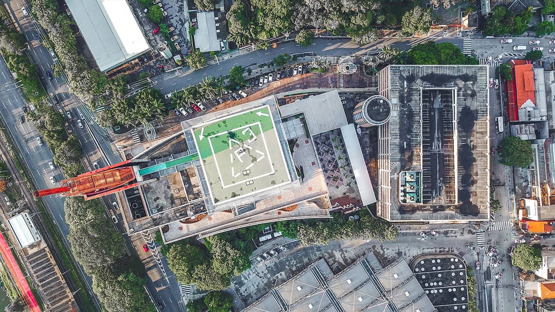Aerial view of facility