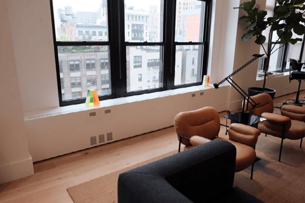 Living room with insulated radiator
