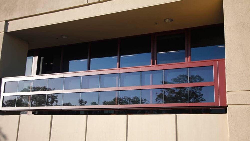 A close-up of windows on an office building. Photo courtesy of NEXT Energy.
