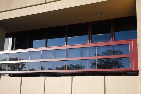 A close-up of windows on an office building. Photo courtesy of NEXT Energy.