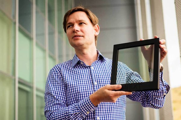 Man holds solar frame