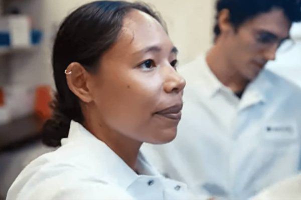 Two researchers in lab