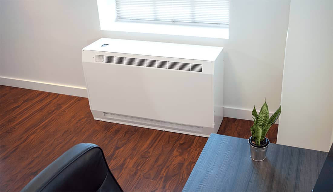 Ductless heat pump in office.