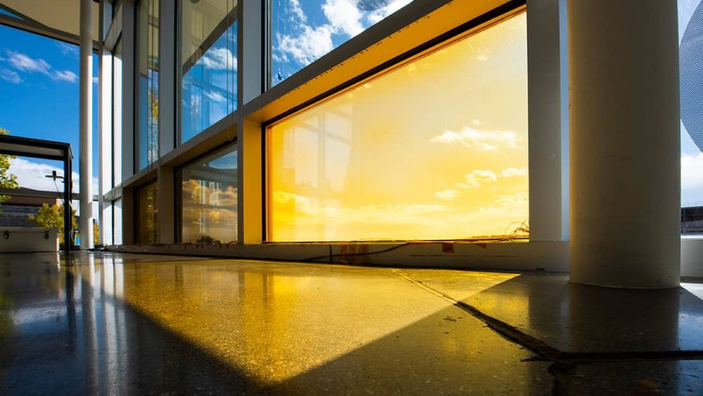 Sun shines through window