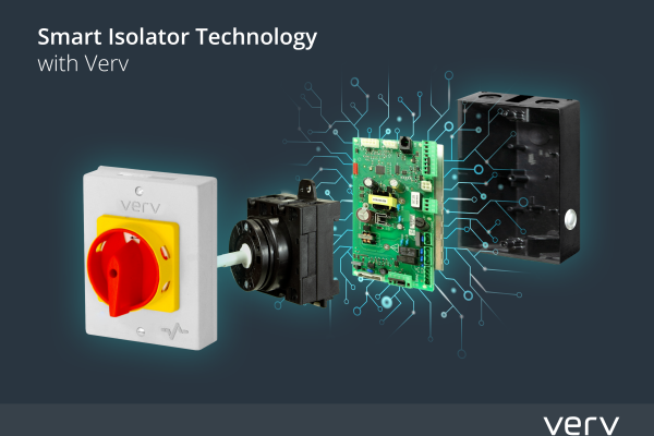 A schematic of a control switch, computer chip, and black electrical machines.